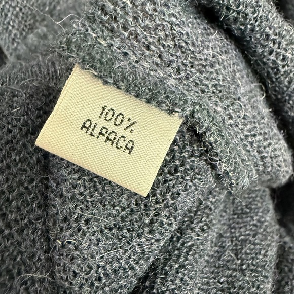 Peru Unlimited Sweater Adult Large Blue 100% Alpaca Wool V Neck Knit Raglan Mens - Picture 5 of 12